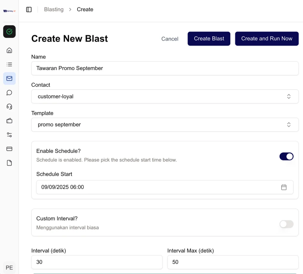 Contoh notifikasi promosi Chatbot dari Kirimy yang tampil di layar ponsel