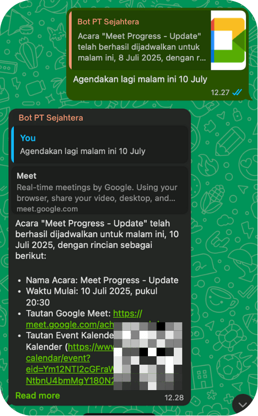 Pembuat Link Meeting agent